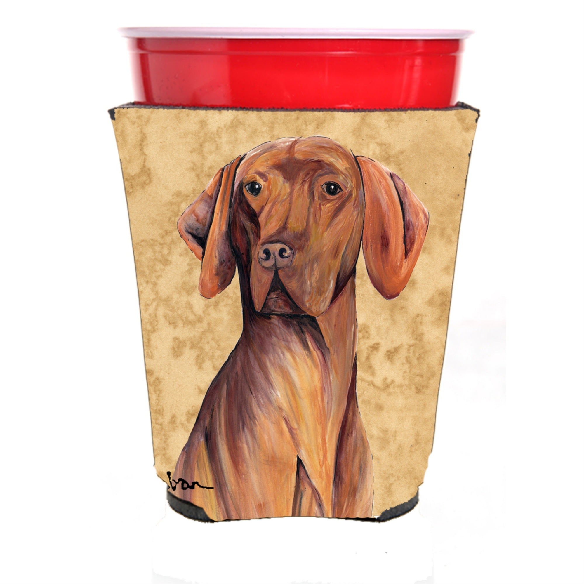 Vizsla Red Solo Cup Beverage Insulator Hugger