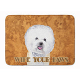 Caroline'S Treasures Bichon Frise Wipe Your Paws Floor Mat, 19 X 27, Multicolor
