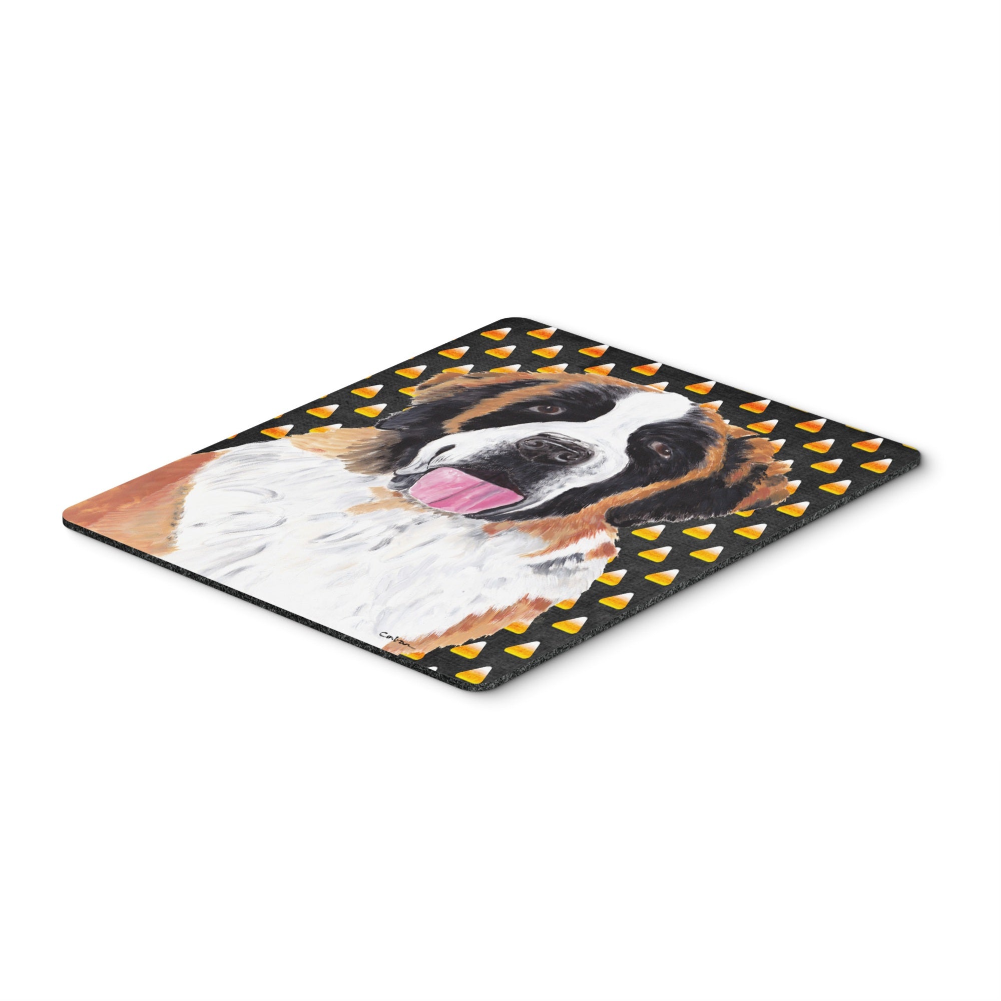 Caroline'S Treasures Mouse/Hot Pad/Trivet, Saint Bernard Candy Corn Halloween Portrait (Sc9165Mp)