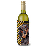 Dachshund Candy Corn Halloween Portrait Wine Bottle Beverage Insulator Beverage Insulator Hugger Sc9174Literk