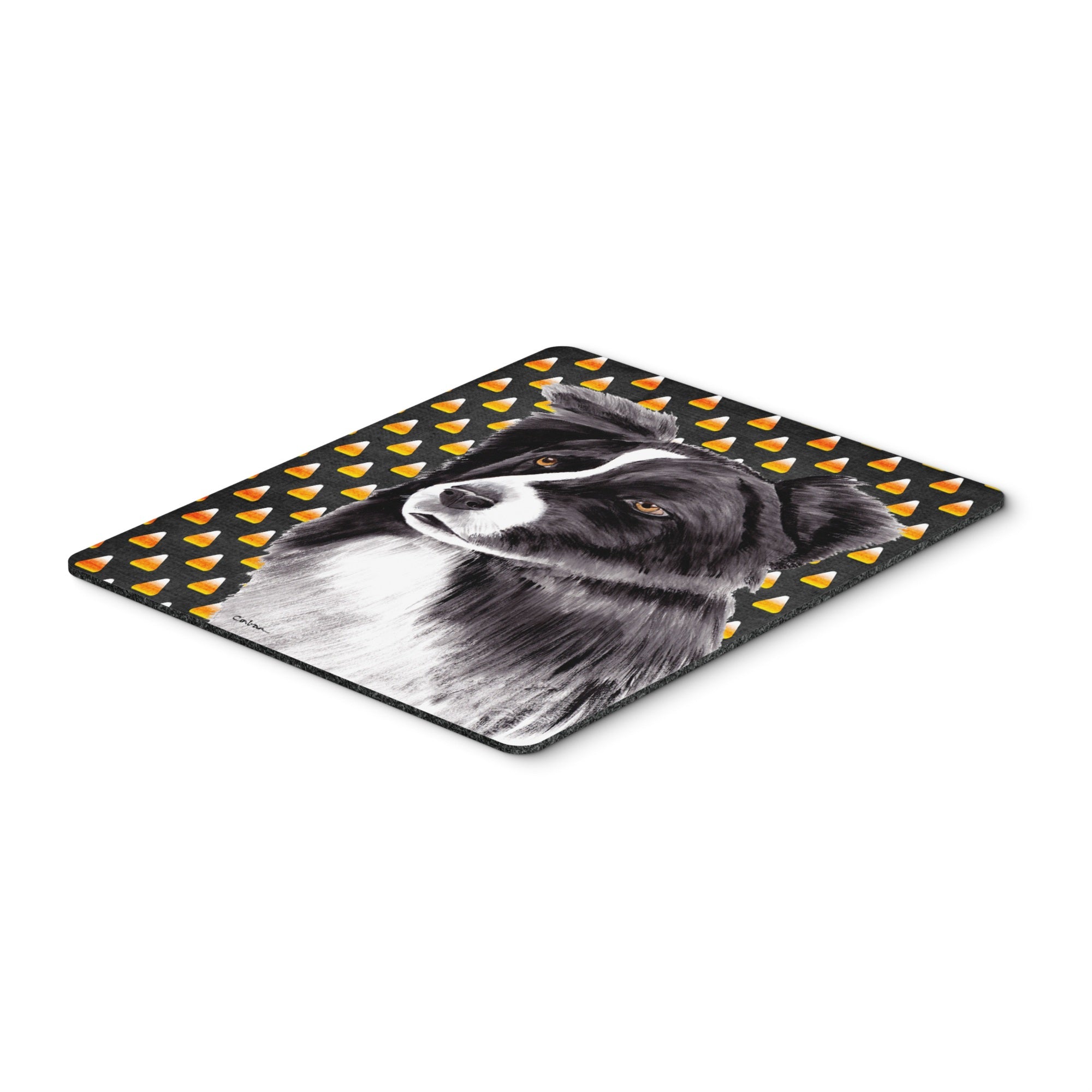 Caroline'S Treasures Mouse/Hot Pad/Trivet, Border Collie Candy Corn Halloween Portrait (Sc9177Mp)