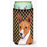 Basenji Candy Corn Halloween Portrait Tall Boy Beverage Insulator Beverage Insulator Hugger