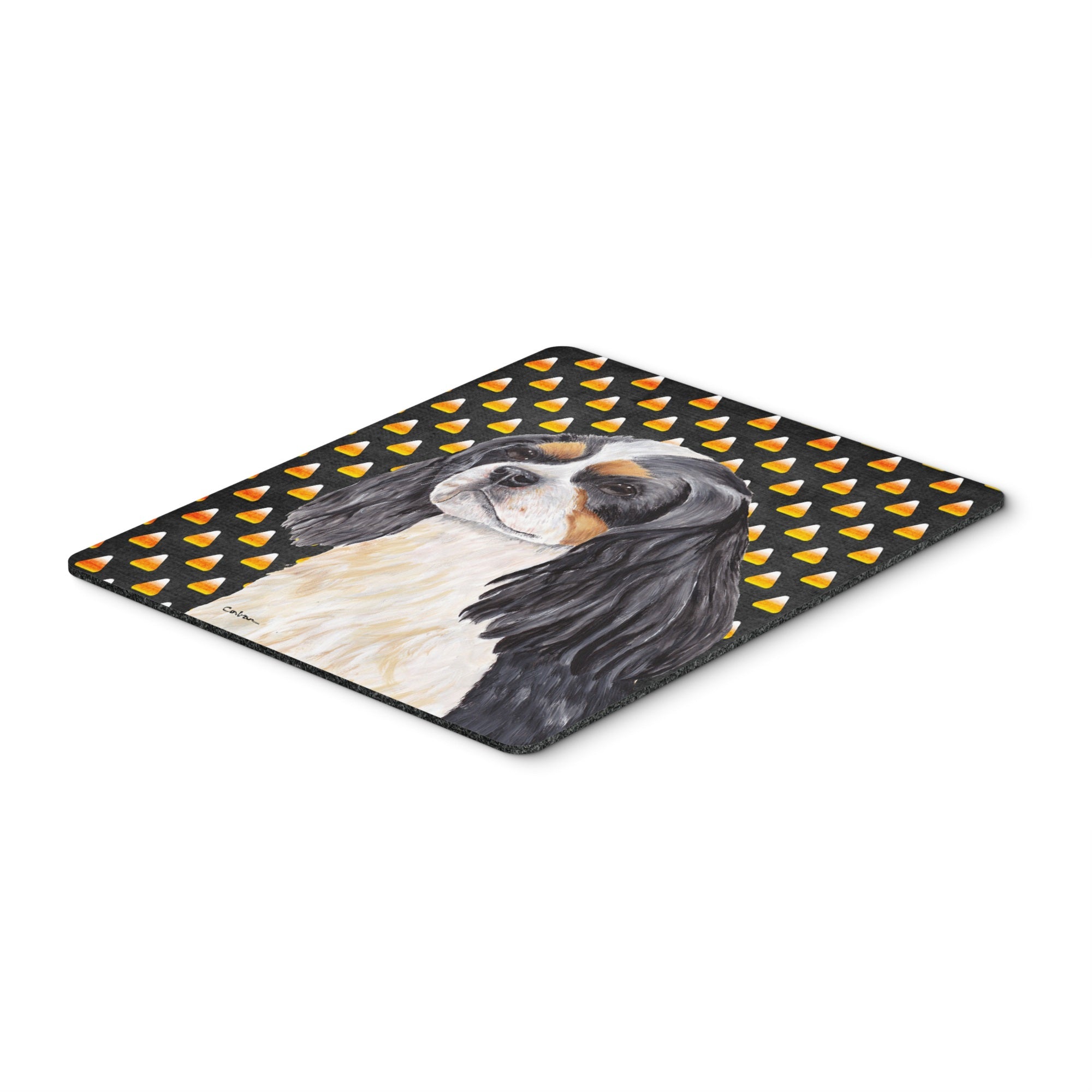 Caroline'S Treasures Mouse/Hot Pad/Trivet, Cavalier Spaniel Tricolor Candy Corn Halloween (Sc9192Mp)