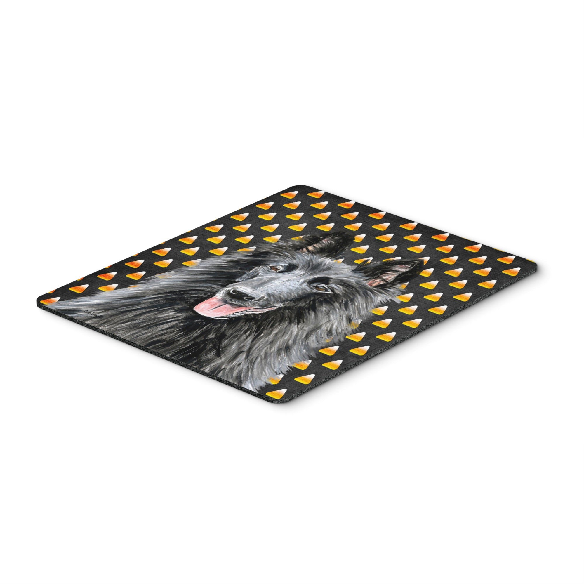 Caroline'S Treasures Mouse/Hot Pad/Trivet, Belgian Sheepdog Candy Corn Halloween Portrait (Sc9196Mp)