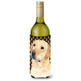 Labrador Yellow Candy Corn Halloween Wine Bottle Beverage Insulator Beverage Insulator Hugger