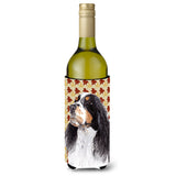 Springer Spaniel Fall Leaves Portrait Wine Bottle Beverage Insulator Beverage Insulator Hugger