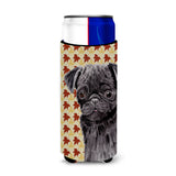 Pug Black Fall Leaves Portrait Ultra Beverage Insulators For Slim Cans Sc9206Muk