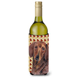 Dachshund Fall Leaves Portrait Wine Bottle Beverage Insulator Beverage Insulator Hugger Sc9208Literk