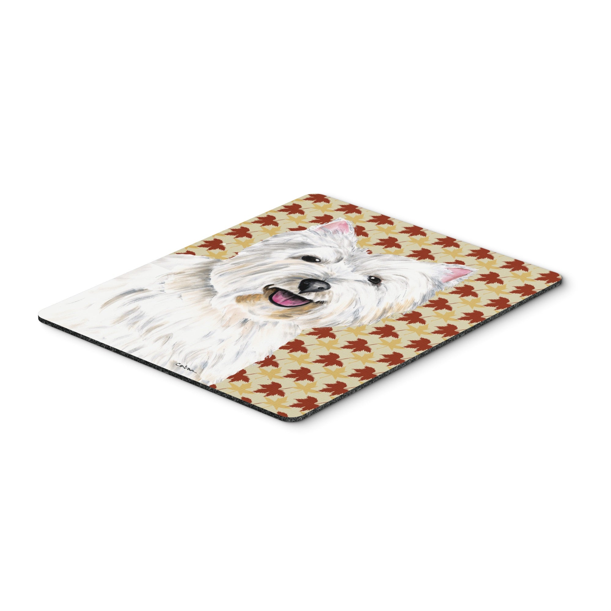 Caroline'S Treasures Westie Fall Leaves Portrait Mouse Pad/Hot Pad/Trivet (Sc9210Mp)
