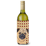 Pug Fall Leaves Portrait Wine Bottle Beverage Insulator Beverage Insulator Hugger Sc9211Literk