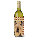 Airedale Fall Leaves Portrait Wine Bottle Beverage Insulator Beverage Insulator Hugger Sc9213Literk