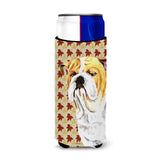 Bulldog English Fall Leaves Portrait Ultra Beverage Insulators For Slim Cans Sc9214Muk