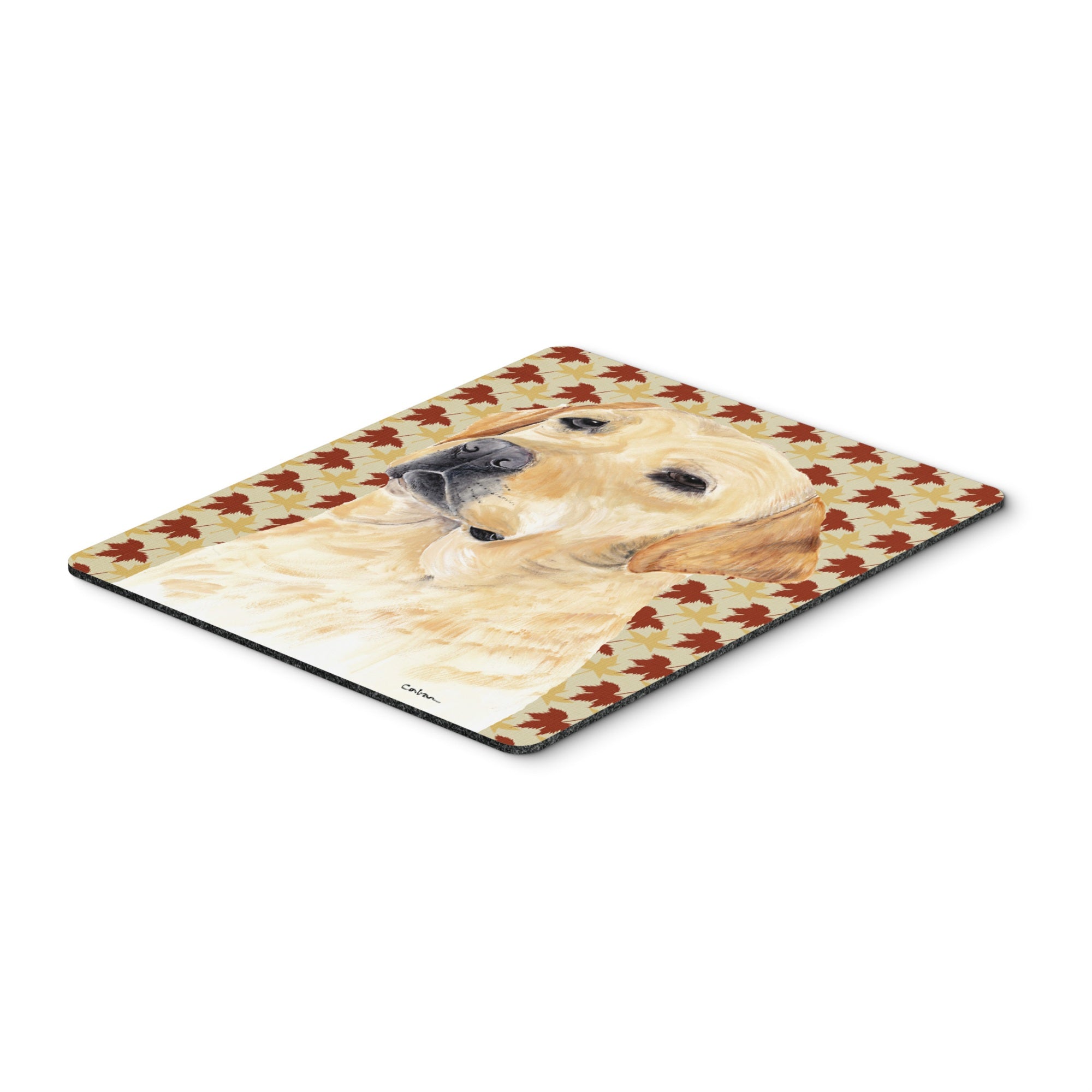 Caroline'S Treasures Labrador Yellow Fall Leaves Portrait Mouse Pad/Hot Pad/Trivet (Sc9216Mp)