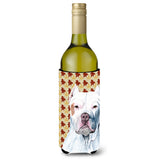Pit Bull Fall Leaves Portrait Wine Bottle Beverage Insulator Beverage Insulator Hugger