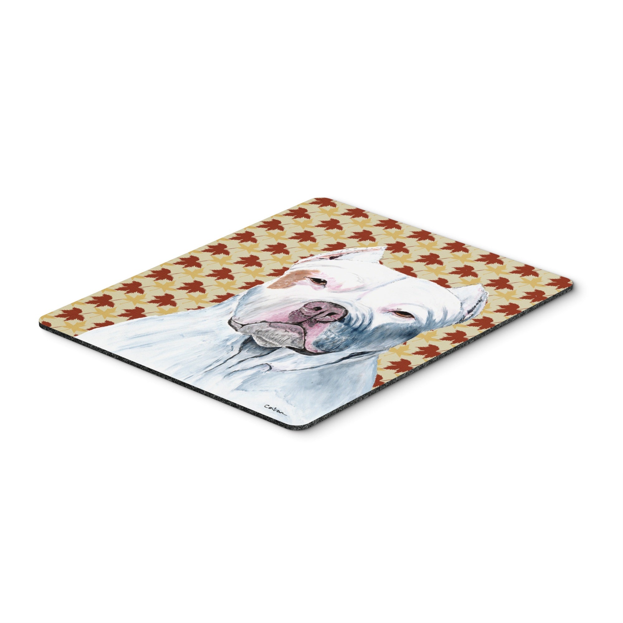 Caroline'S Treasures Pit Bull Fall Leaves Portrait Mouse Pad/Hot Pad/Trivet (Sc9221Mp)