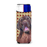 Labrador Chocolate Fall Leaves Portrait Ultra Beverage Insulators For Slim Cans Sc9224Muk