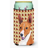 Basenji Fall Leaves Portrait Tall Boy Beverage Insulator Beverage Insulator Hugger