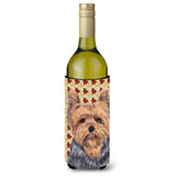 Caroline'S Treasures Sc9228Literk Yorkie Fall Leaves Portrait Wine Bottle Koozie Hugger, 750 Ml, Multicolor
