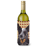 Australian Cattle Dog Fall Leaves Wine Bottle Beverage Insulator Beverage Insulator Hugger