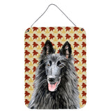 Caroline'S Treasures Belgian Sheepdog Fall Leaves Portrait Wall Or Door Hanging Prints, 16 X 12, Multicolor
