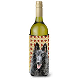 Belgian Sheepdog Fall Leaves Portrait Wine Bottle Beverage Insulator Beverage Insulator Hugger
