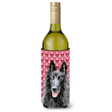 Belgian Sheepdog Hearts Love Valentine'S Day Wine Bottle Beverage Insulator Beverage Insulator Hugger