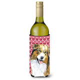 Australian Shepherd Hearts Valentine'S Day Wine Bottle Beverage Insulator Beverage Insulator Hugger