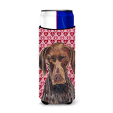German Shorthaired Pointer Hearts Love And Valentine'S Day Ultra Beverage Insulators For Slim Cans Sc9244Muk