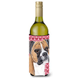Boxer Hearts Love And Valentine'S Day Portrait Wine Bottle Beverage Insulator Beverage Insulator Hugger