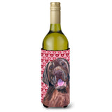 Labrador Chocolate Hearts Love Valentine'S Day Wine Bottle Beverage Insulator Beverage Insulator Hugger