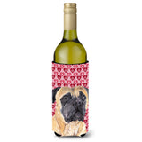 Mastiff Hearts Love And Valentine'S Day Portrait Wine Bottle Beverage Insulator Beverage Insulator Hugger