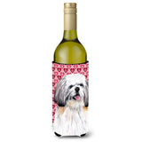 Shih Tzu Hearts Love And Valentine'S Day Portrait Wine Bottle Beverage Insulator Beverage Insulator Hugger