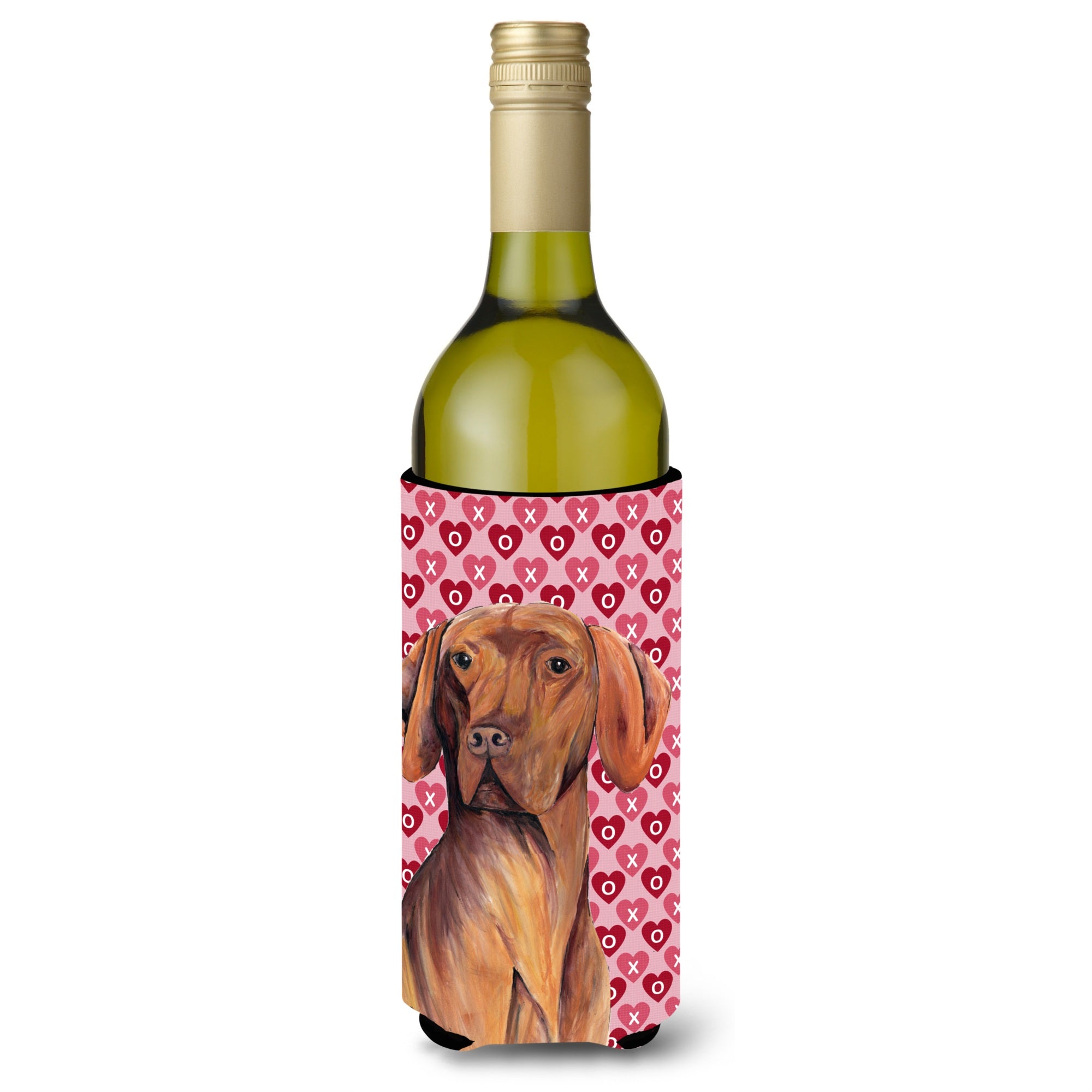Vizsla Hearts  Valentine'S Day Portrait Wine Bottle Beverage Insulator Beverage Insulator Hugger
