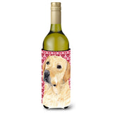 Labrador Yellow Hearts Love Valentine'S Day Wine Bottle Beverage Insulator Beverage Insulator Hugger