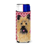 Cairn Terrier Hearts Love And Valentine'S Day Portrait Ultra Beverage Insulators For Slim Cans Sc9264Muk