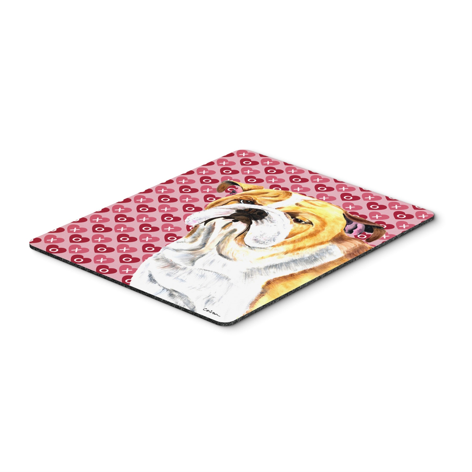 Caroline'S Treasures Bulldog English Hearts Love & Valentine'S Day Mouse Pad/Hot Pad/Trivet (Sc9265Mp)