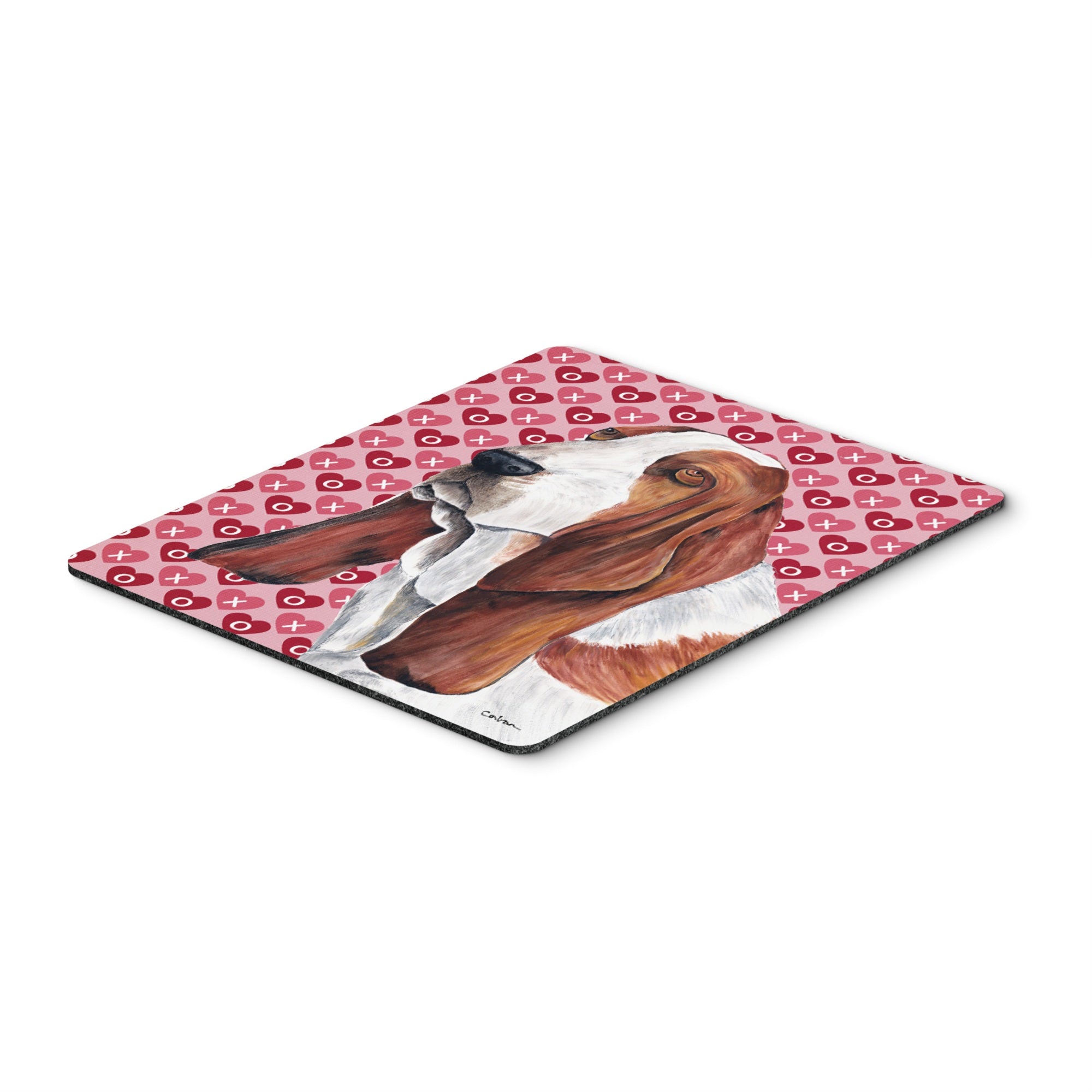 Caroline'S Treasures Basset Hound Hearts Love & Valentine'S Day Mouse Pad/Hot Pad/Trivet (Sc9267Mp)