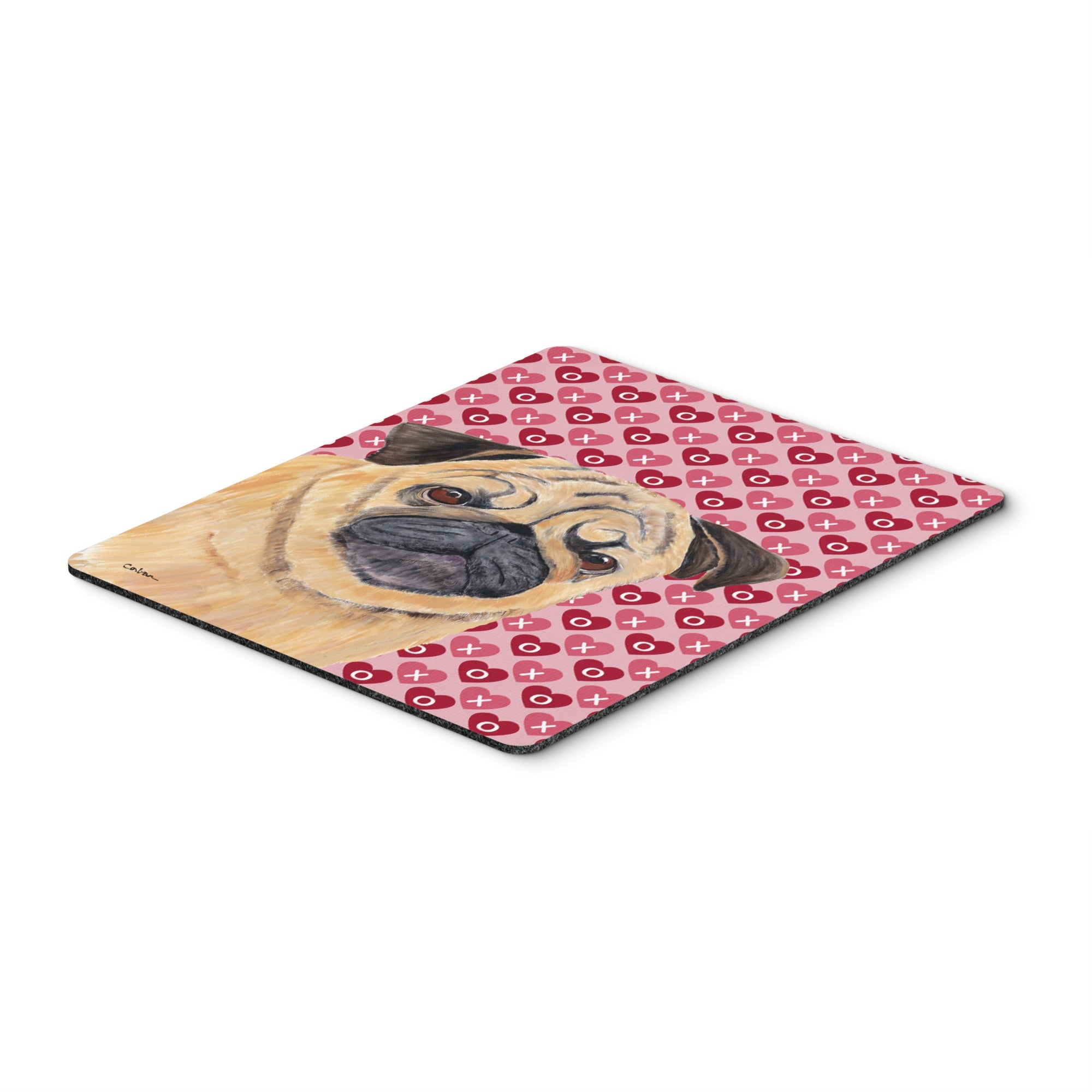 Caroline'S Treasures Pug Hearts Love & Valentine'S Day Portrait Mouse Pad/Hot Pad/Trivet (Sc9268Mp)