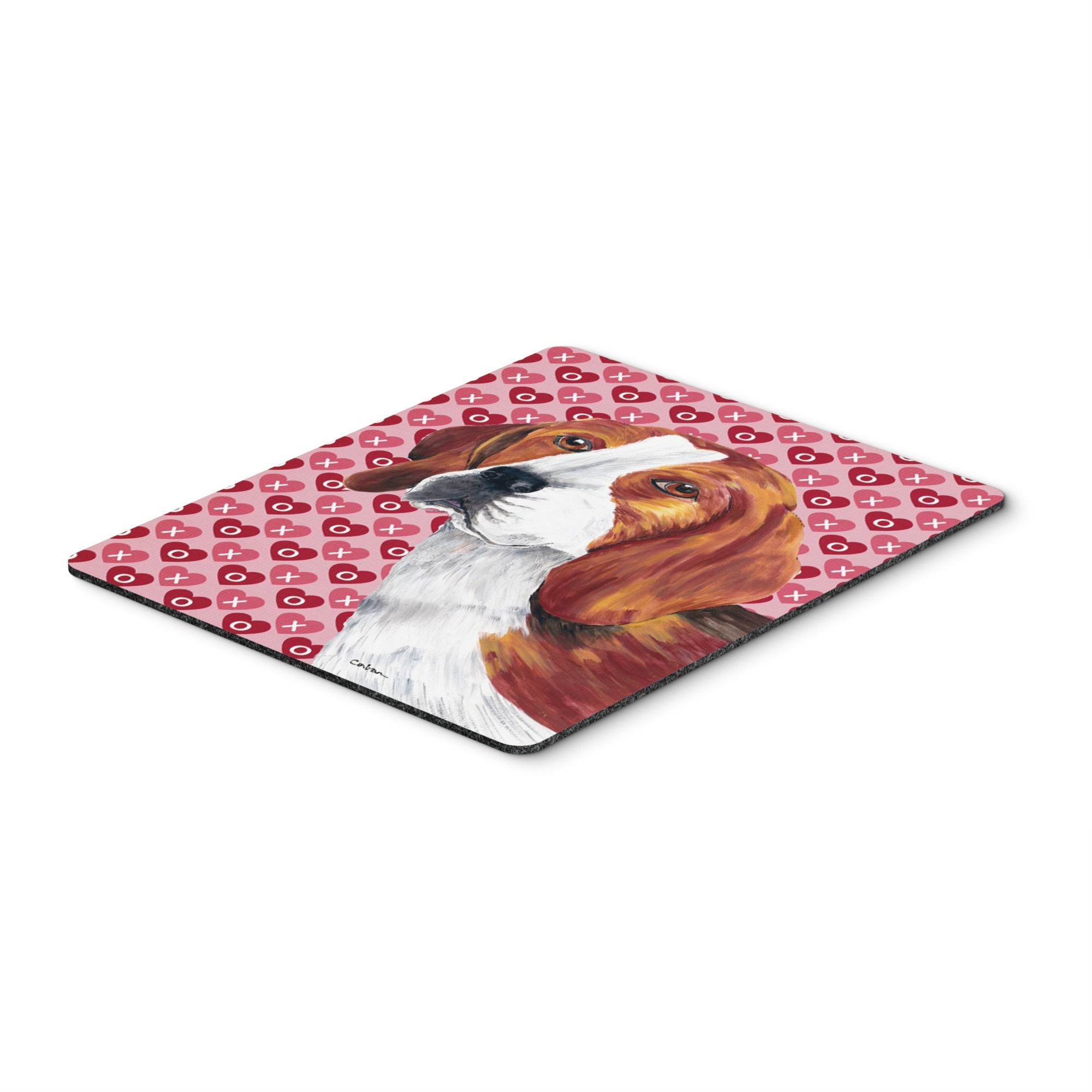 Caroline'S Treasures Beagle Hearts Love & Valentine'S Day Portrait Mouse Pad/Hot Pad/Trivet (Sc9270Mp)