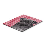 Caroline'S Treasures Pug Black Hearts Love And Valentine'S Day Portrait Mouse Pad, Hot Pad/Trivet (Sc9273Mp)