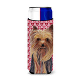 Yorkie Hearts Love And Valentine'S Day Portrait Ultra Beverage Insulators For Slim Cans Sc9274Muk