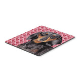 Caroline'S Treasures Dachshund Black & Tan Hearts Love Valentine'S Day Mouse Pad, Hot Pad Trivet (Sc9276Mp)