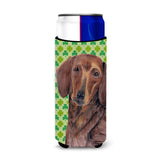 Dachshund St. Patrick'S Day Shamrock Portrait Ultra Beverage Insulators For Slim Cans Sc9288Muk