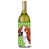 Beagle St. Patrick'S Day Shamrock Portrait Wine Bottle Beverage Insulator Beverage Insulator Hugger