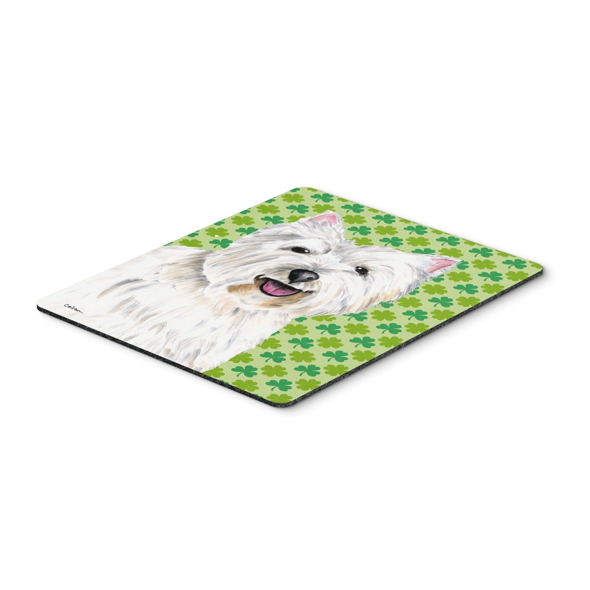 Caroline'S Treasures Westie St. Patrick'S Day Shamrock Portrait Mouse Pad/Hot Pad/Trivet (Sc9290Mp)