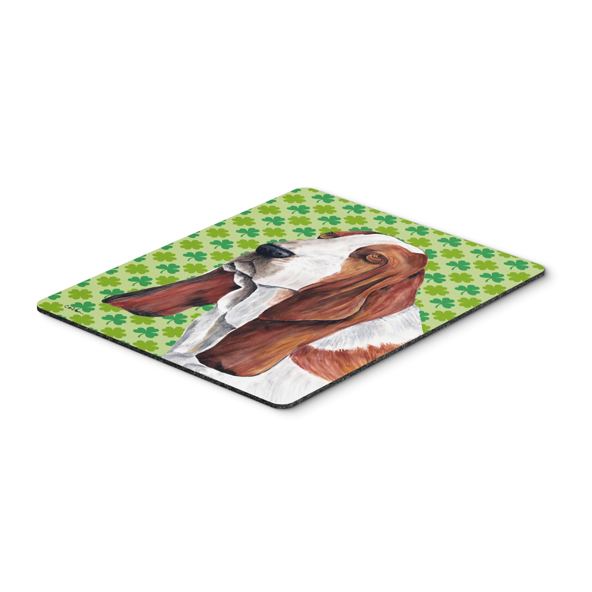 Caroline'S Treasures Basset Hound St. Patrick'S Day Shamrock Portrait Mouse Pad/Hot Pad/Trivet (Sc9292Mp)