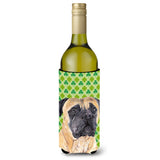 Mastiff St. Patrick'S Day Shamrock Portrait Wine Bottle Beverage Insulator Beverage Insulator Hugger