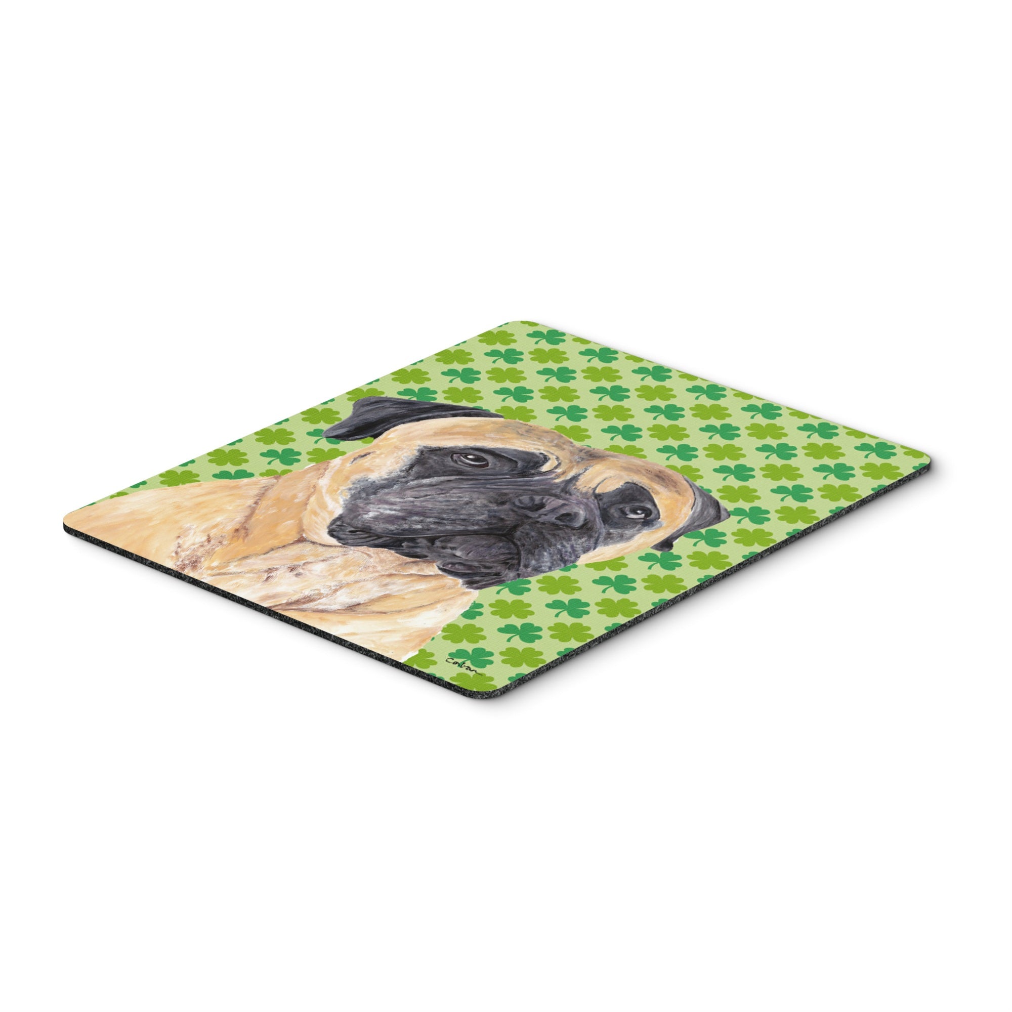 Caroline'S Treasures Mastiff St. Patrick'S Day Shamrock Portrait Mouse Pad/Hot Pad/Trivet (Sc9305Mp)