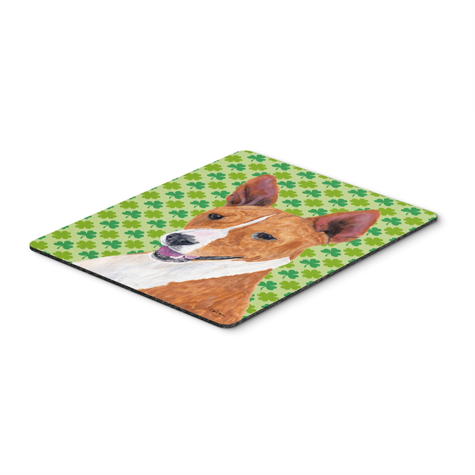Caroline'S Treasures Basenji St. Patrick'S Day Shamrock Portrait Mouse Pad/Hot Pad/Trivet (Sc9307Mp)