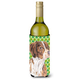 Caroline'S Treasures Sc9309Literk Brittany St. Patrick'S Day Shamrock Portrait Wine Bottle Koozie Hugger, 750 Ml, Multicolor